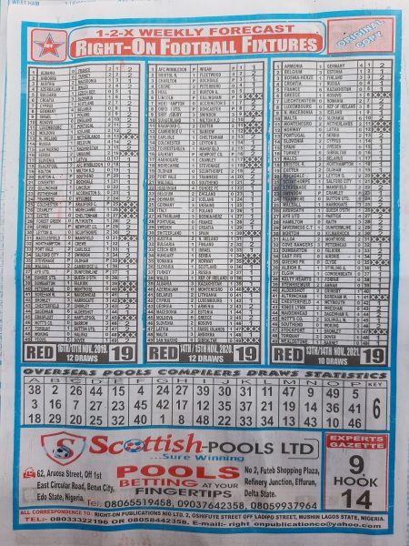 week 19 right on fixtures 2022 back page